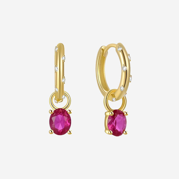 “Marigold” Hoops Huggies Earrings (Pink)