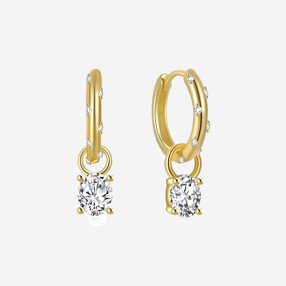 "Marigold" Hoops Huggies Earrings (White)