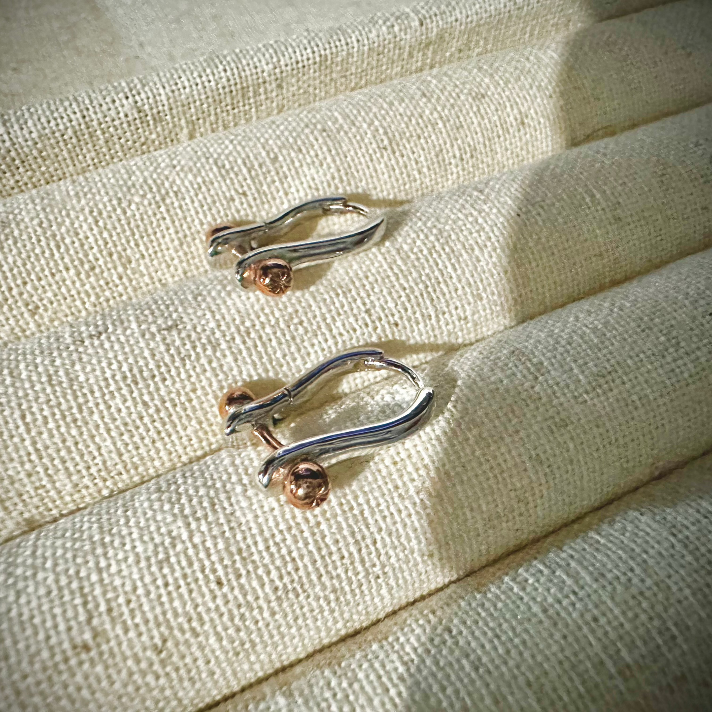 “Laelia” Hoop Two-Tone Earrings