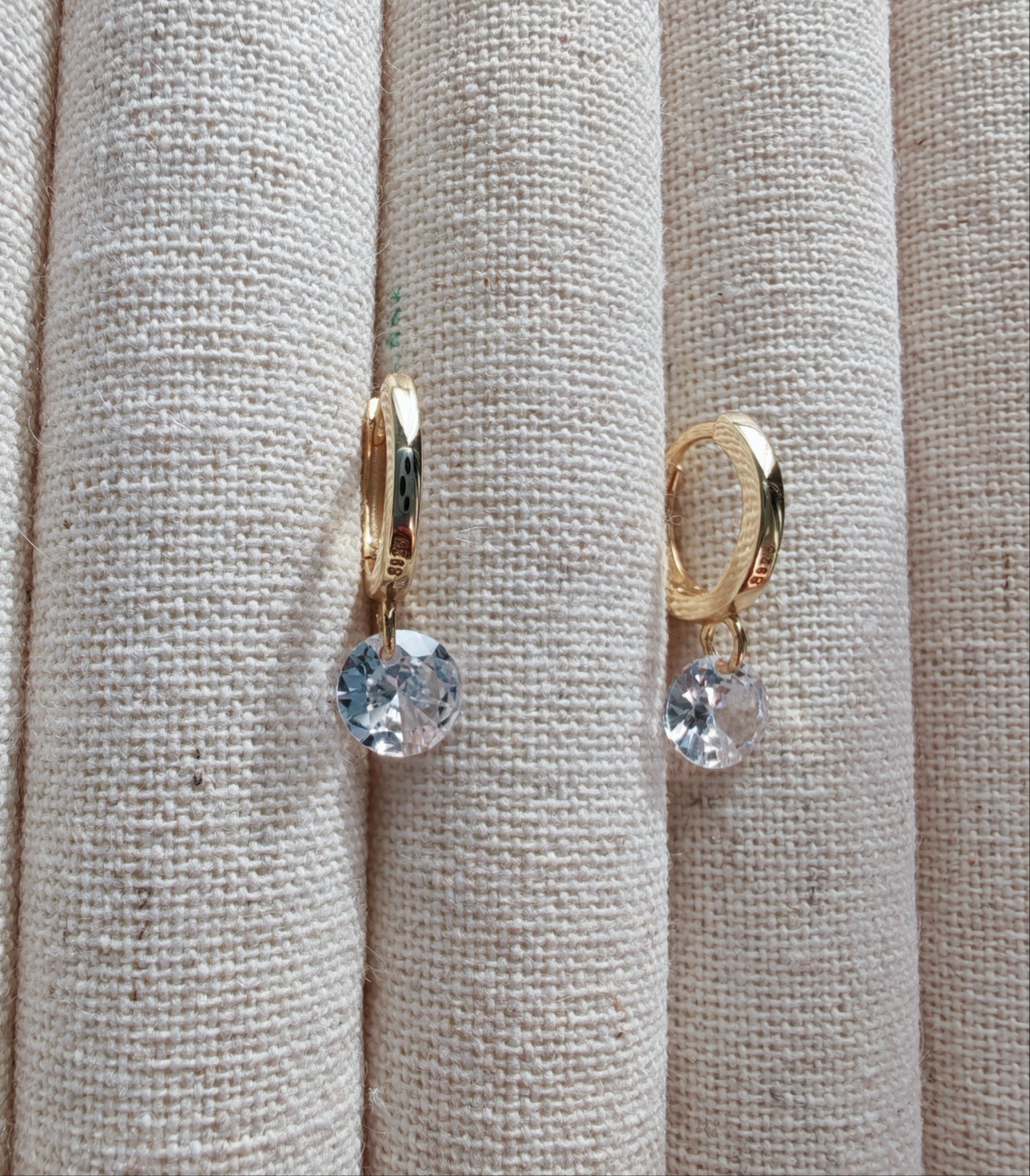 “Sweet Pea” Hoop Drop Earrings (14K Gold)