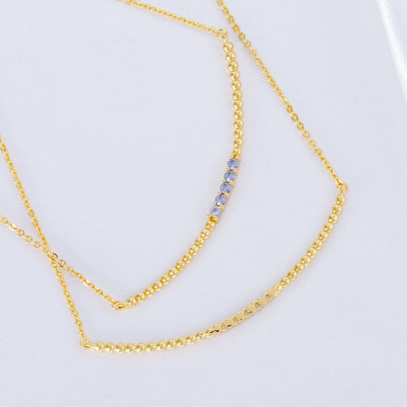 “Calla” Necklace (Blue Sapphires)