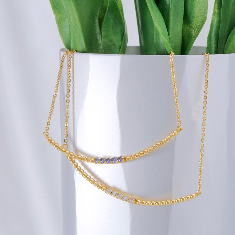 “Calla” Necklace (Blue Sapphires)