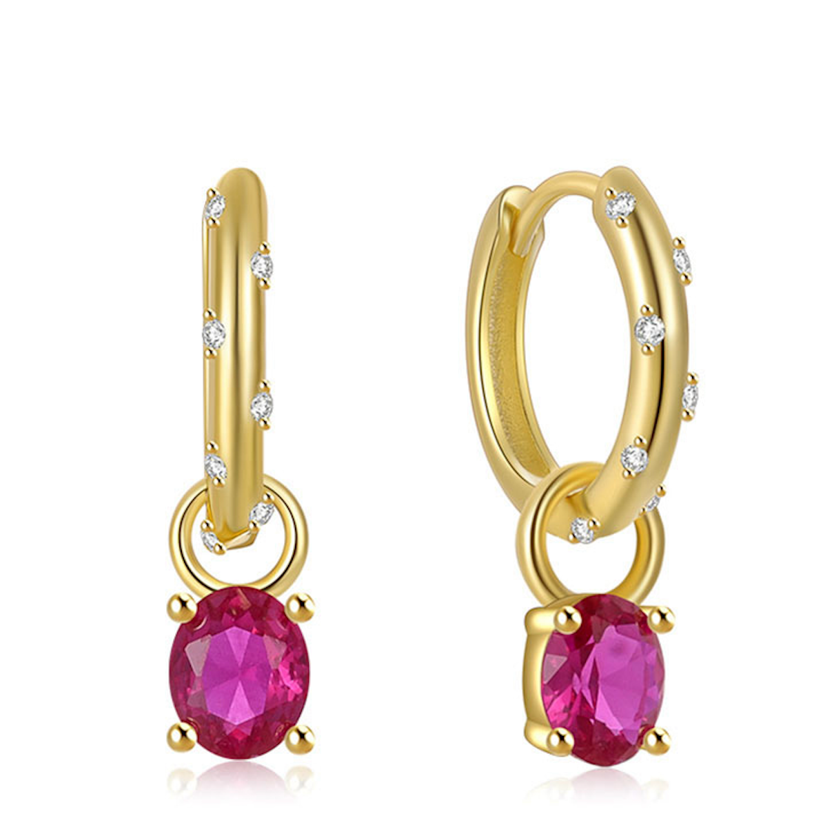 “Marigold” Hoops Huggies Earrings (Pink)