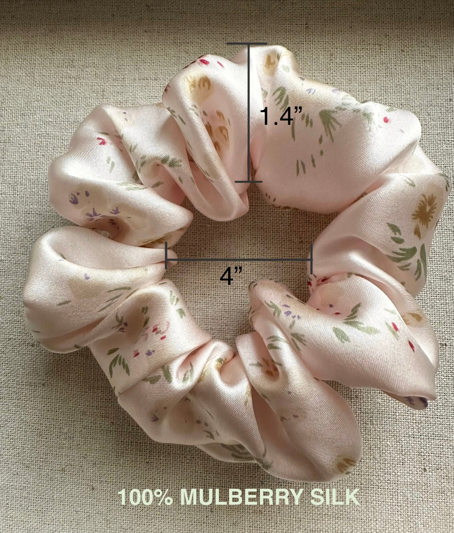 Fleur's 100% Silk Hair Scrunchie (Medium size)