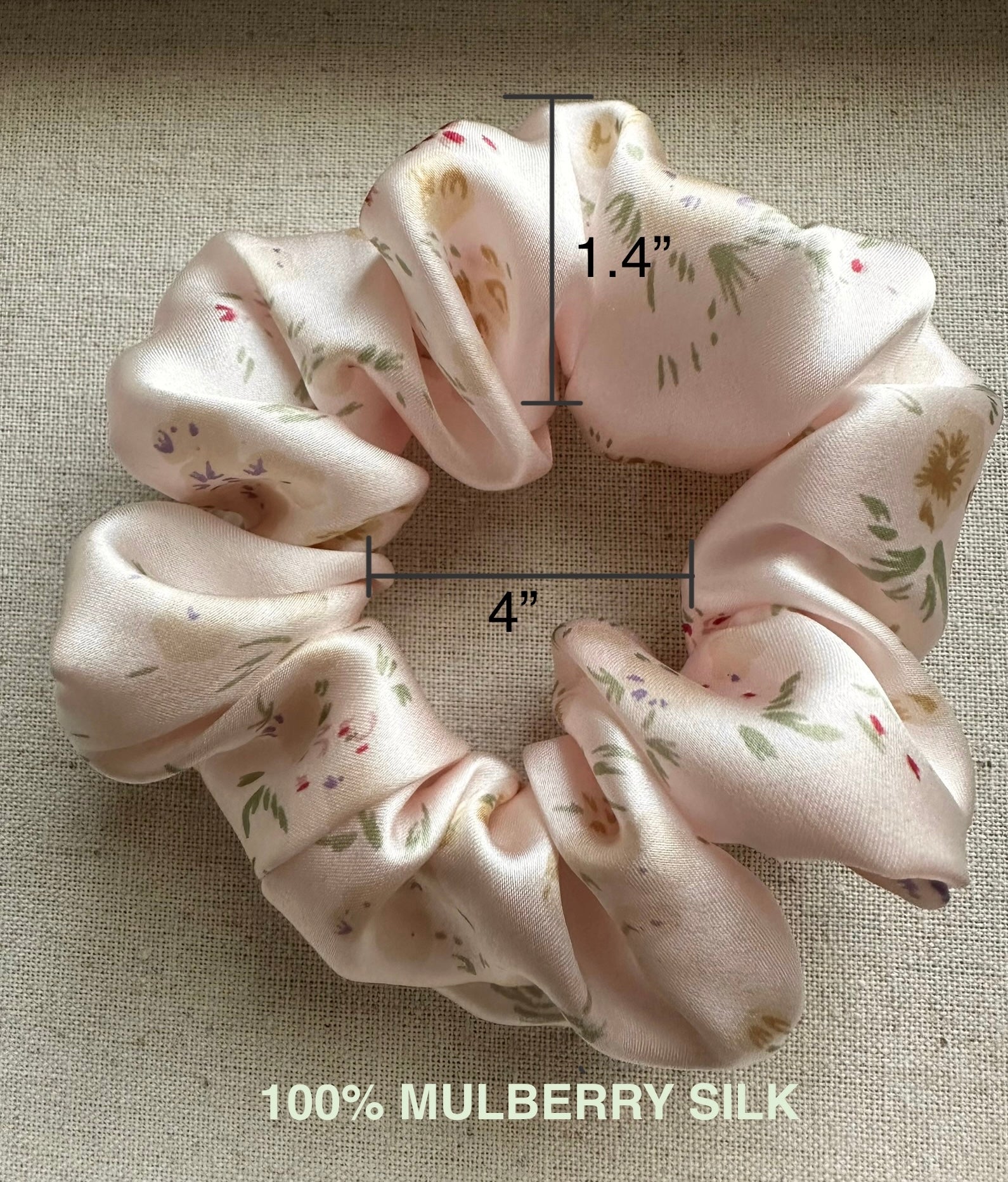 Fleur 100% Silk Scrunchie (Medium size)