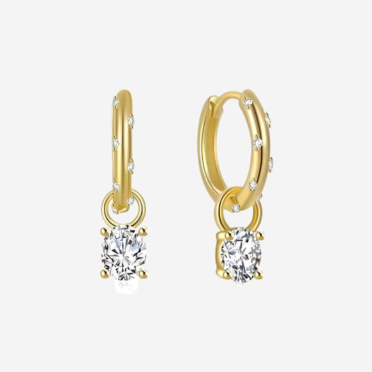 "Marigold" Hoops Huggies Earrings (White)