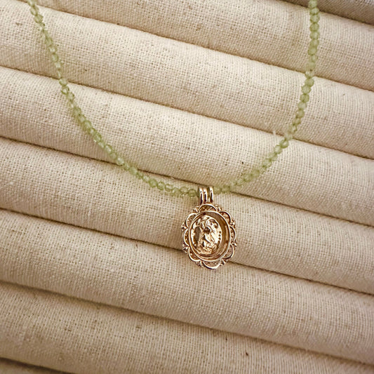 Bunny and 4-Leaf Clover Double Charm Necklace