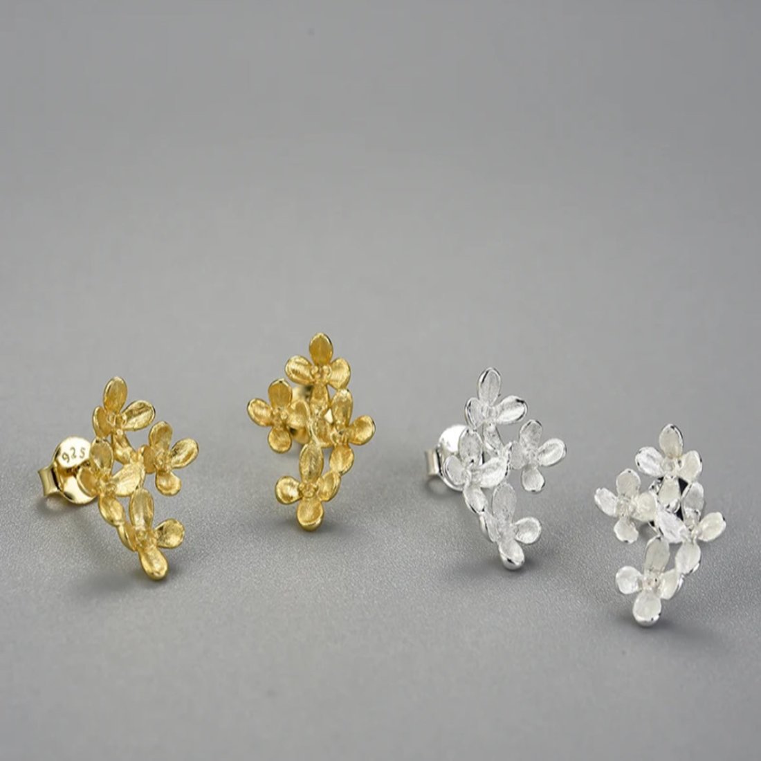 “Floral Waterfall” Earrings (18K Gold)
