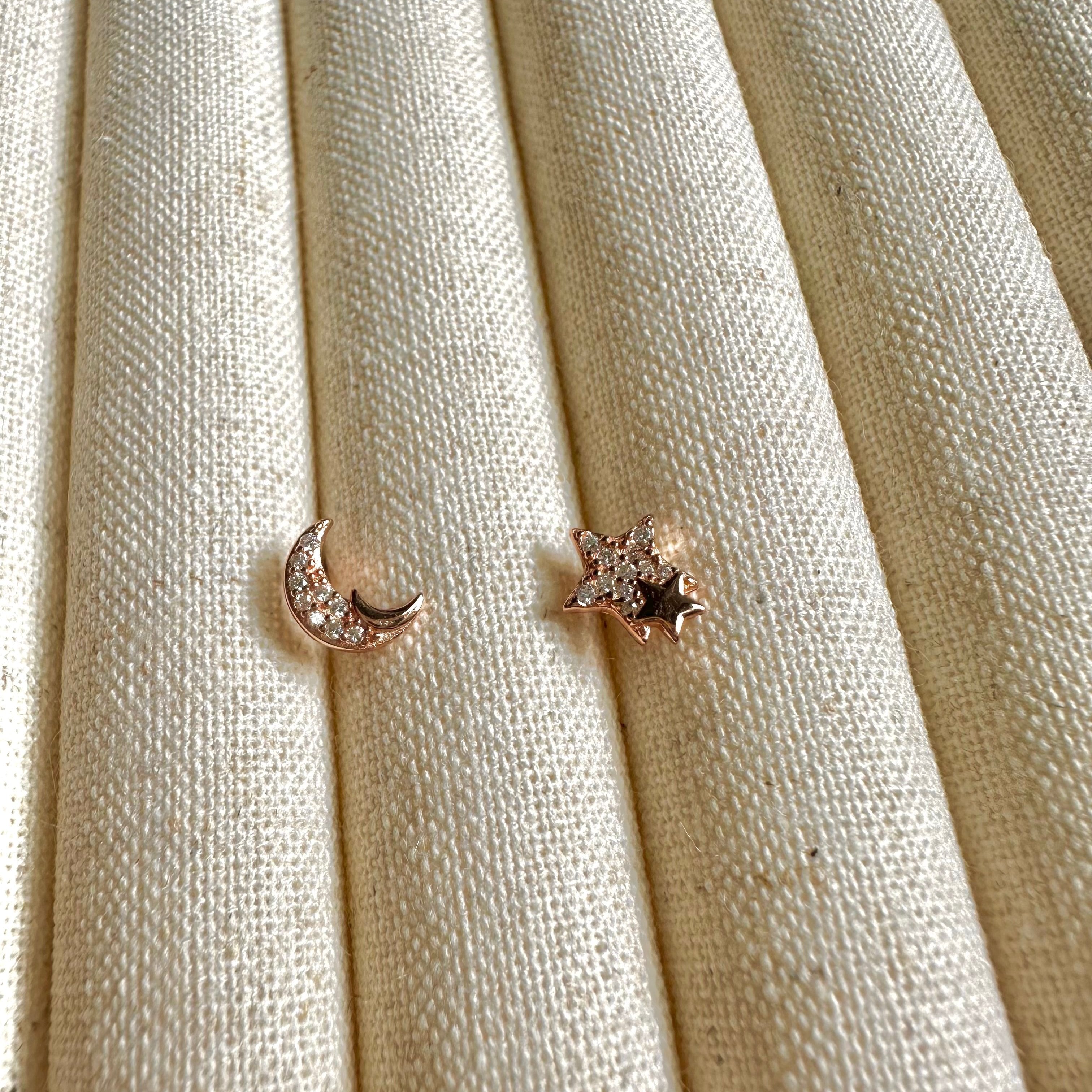 “Starry Skies” Stud Earrings (Rose Gold)