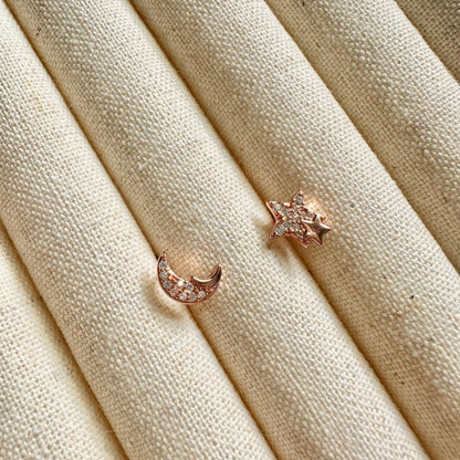 "Starry Skies" Stud Earrings (Rose Gold)