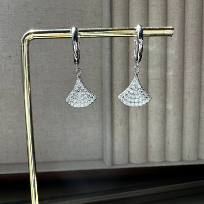 “Tulip” Drop Earrings (Rhodium)