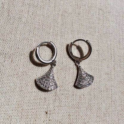 “Tulip” Drop Earrings (Rhodium)