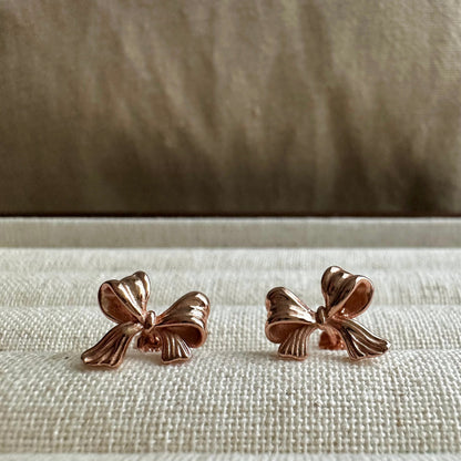 “Bow” Stud Earrings (Rose Gold)