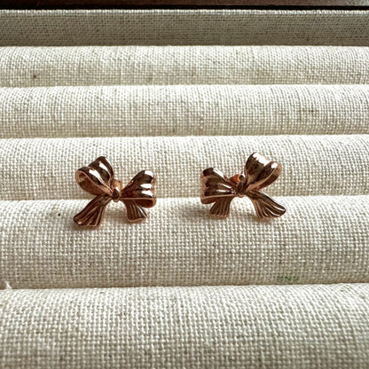 “Bow” Stud Earrings (Rose Gold)