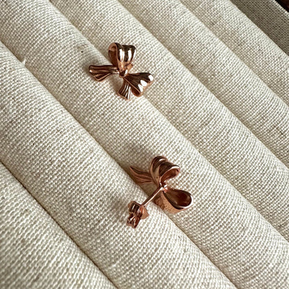“Bow” Stud Earrings (Rose Gold)