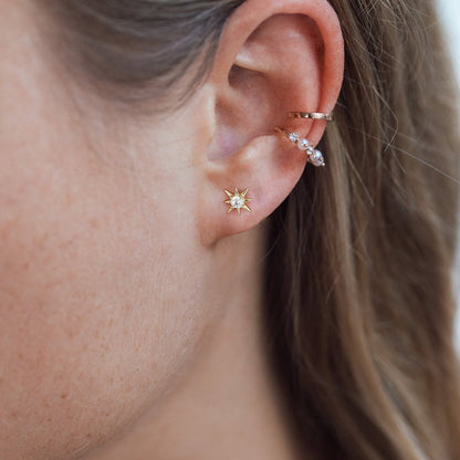 “Star” Stud Earrings (Rhodium)