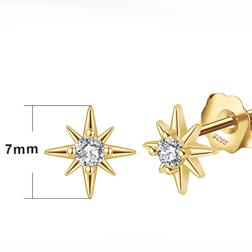 “Star” Stud Earrings (14K Gold)