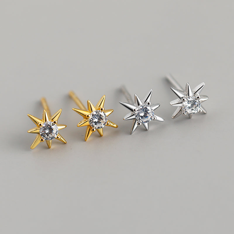“Star” Stud Earrings (Rhodium)