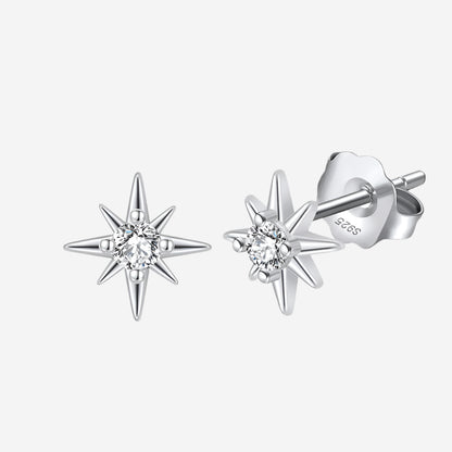 “Star” Stud Earrings (Rhodium)