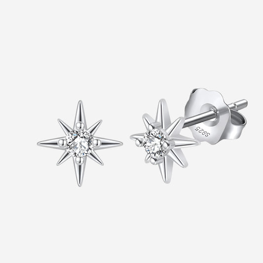 “Star” Stud Earrings (Rhodium)