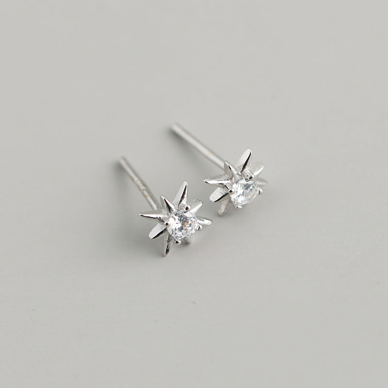 “Star” Stud Earrings (Rhodium)