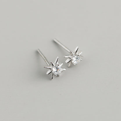 “Star” Stud Earrings (Rhodium)